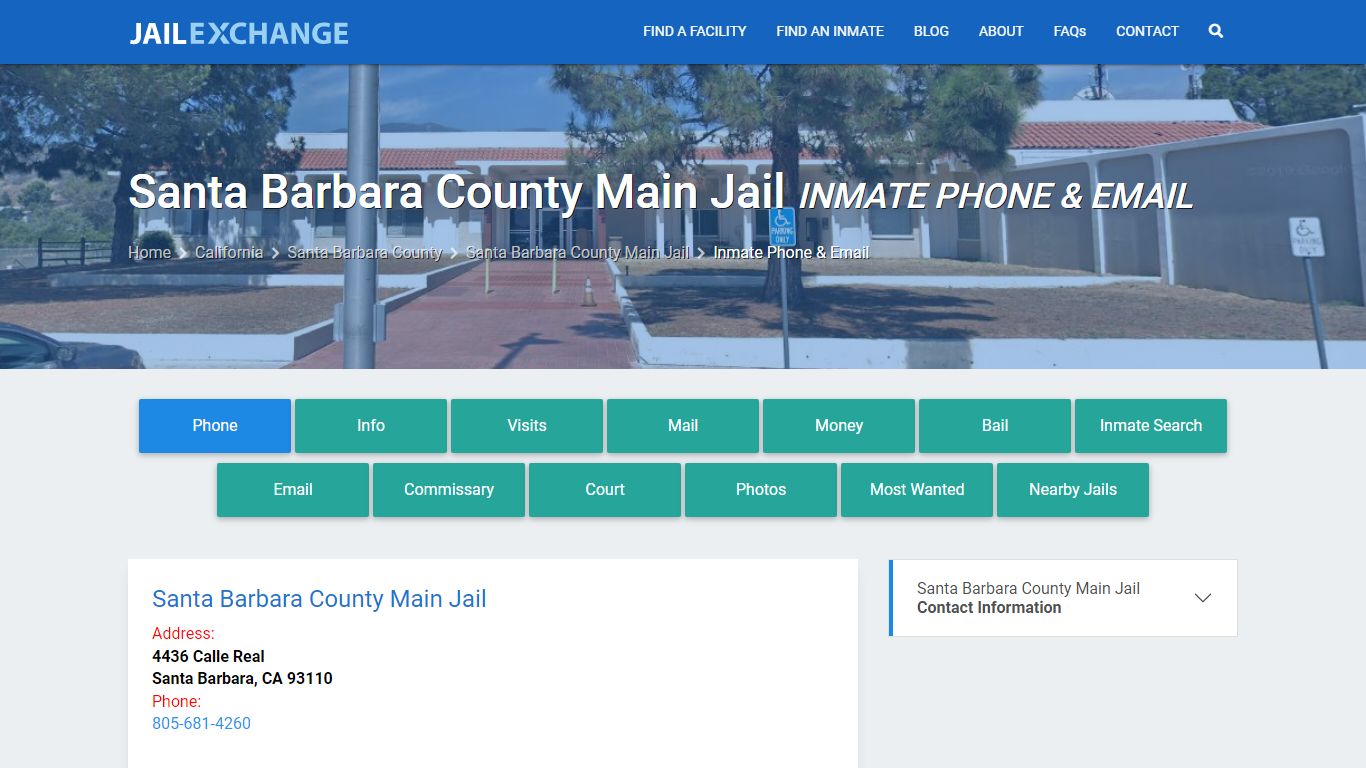 Inmate Phone - Santa Barbara County Main Jail, CA