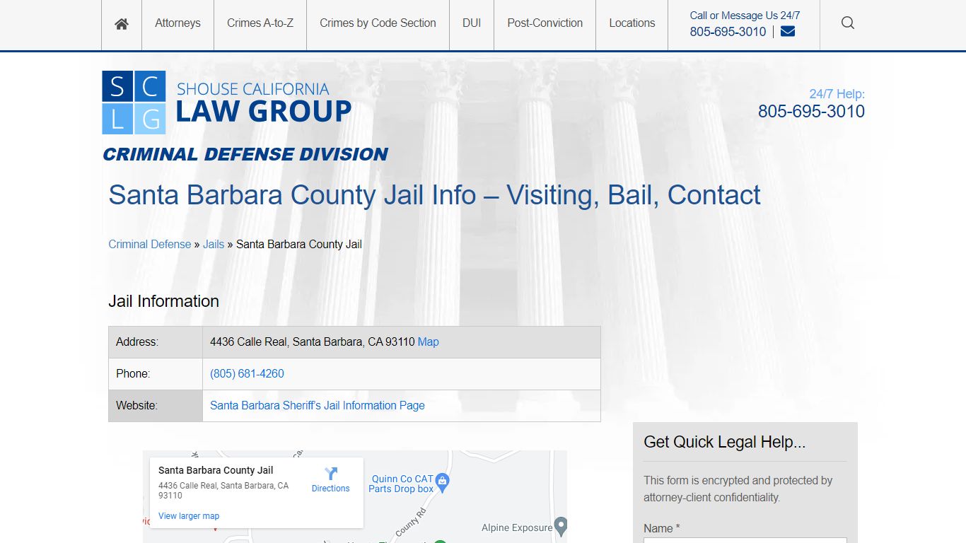 Santa Barbara County Jail Info – Visiting, Bail, Contact